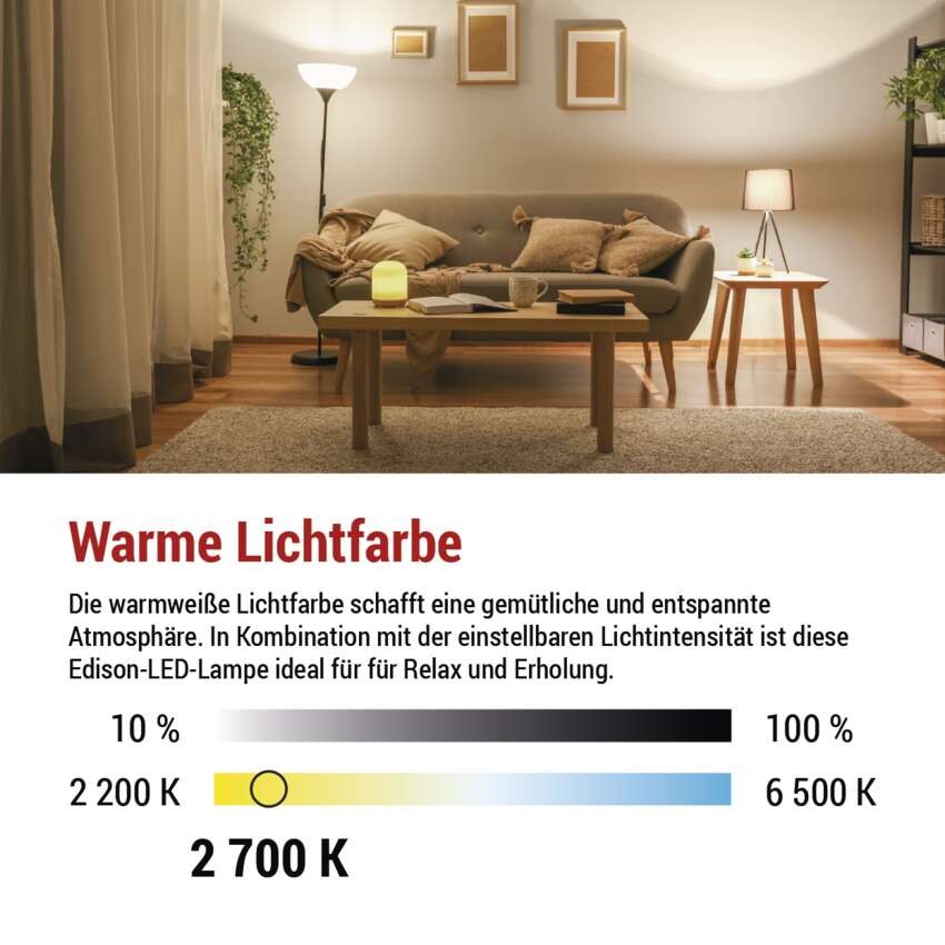 LED Lampe Filament A60 / E27 / 7,5 W (75 W) / 1 055 lm / Warmweiß / dimmbar