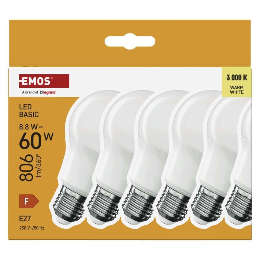 LED Lampe Basic A60 / E27 / 8,8 W (60 W) / 806 lm / Warmweiß