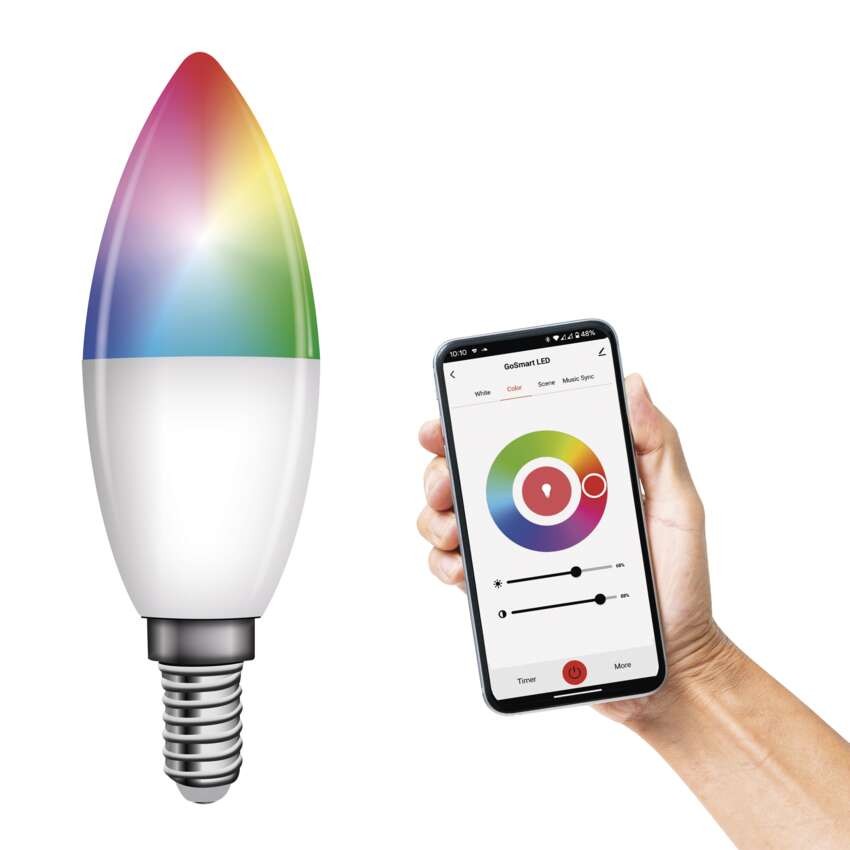 LED Lampe GoSmart Candle / E14 / 4,8 W (40 W) / 470 lm / RGB / dimmbar / Zigbee