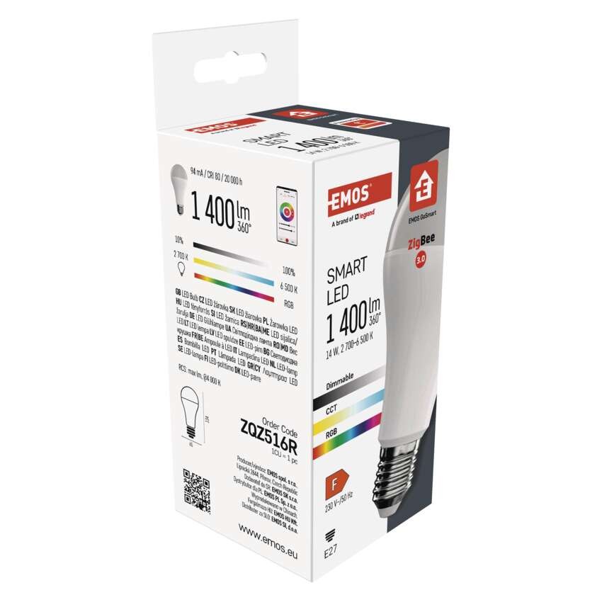LED Lampe GoSmart A65 / E27 / 14 W (94 W) / 1 400 lm / RGB / dimmbar / Zigbee