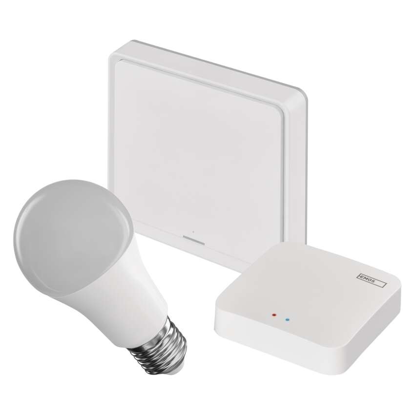 Zestaw GoSmart: 1x LED żarówka E27 / 11W / Zigbee,  1x przełącznik scen, 1x ZigBee bramka