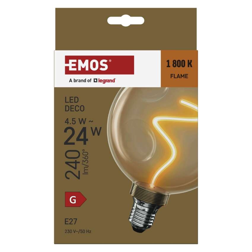 LED Lampe DECO CG125A / E27 / 4,5 W (24 W) / 240 lm / flame