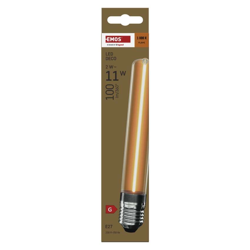 LED žárovka DECO T30/ E27 / 2 W (11 W) / 100 lm / flame