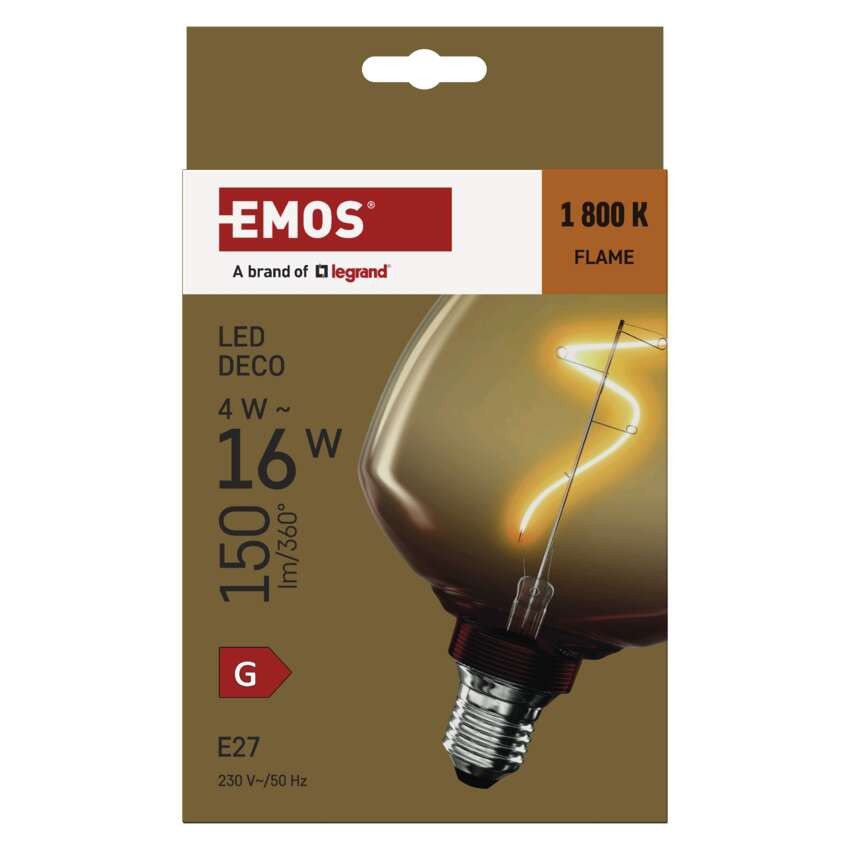 LED žárovka DECO S123 / E27 / 4 W (16 W) / 150 lm / flame