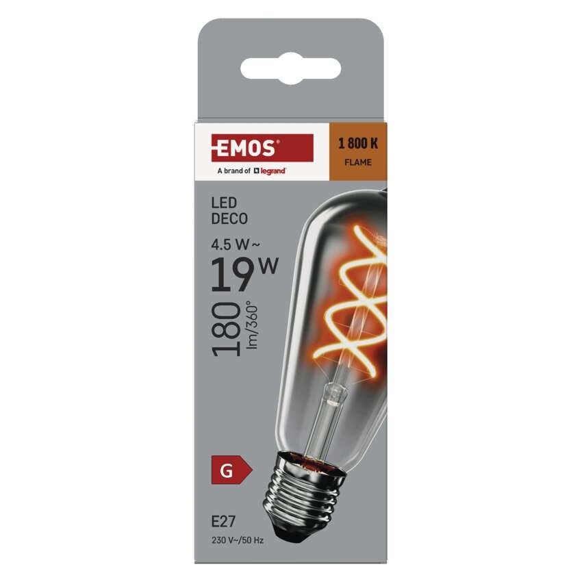 LED žárovka DECO SMOKED ST64 / E27 / 4,5 W (19 W) / 180 lm / flame