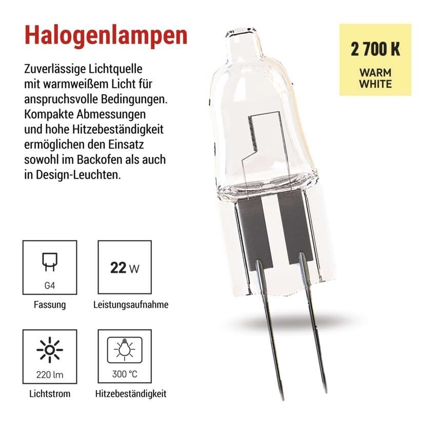 Halogenlampe JC 14W G4 warmweiss