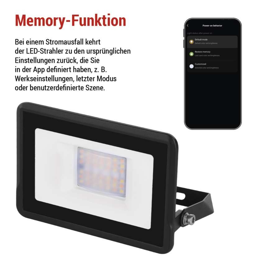 GOSMART LED Strahler 20W, 1720lm, RGB+CCT,IP65