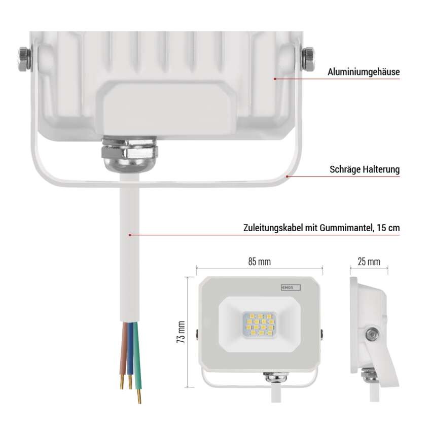 LED reflektor SIMPO 10 W, weiß, neutralweiß