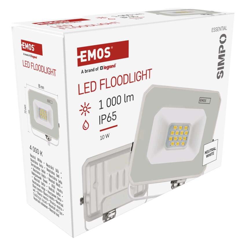 LED reflektor SIMPO 10 W, bílý, neutrální bílá