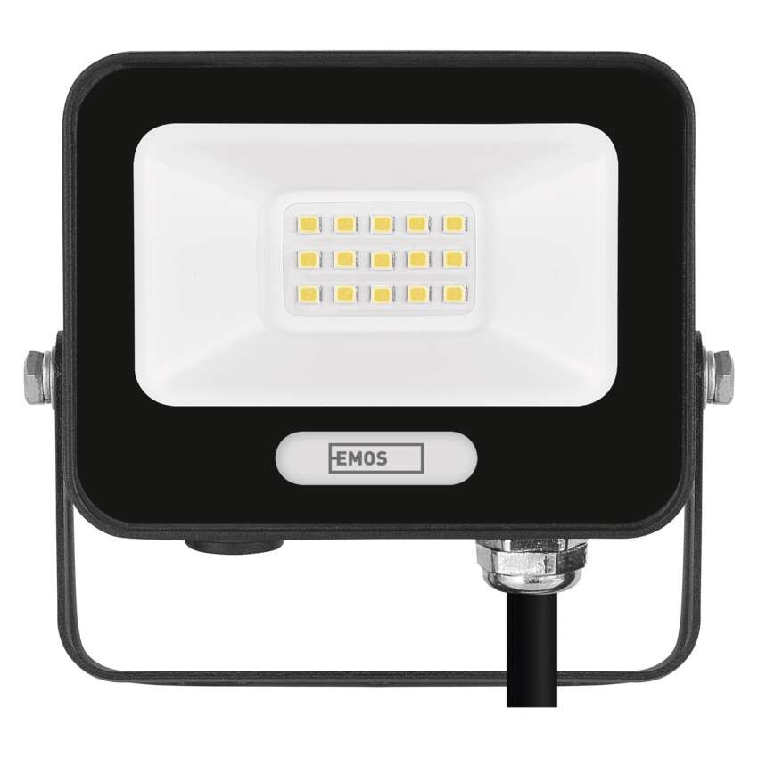 LED prožektorius GLARO 10 W, melns, IP65, 1000 lm, neitrāli balts