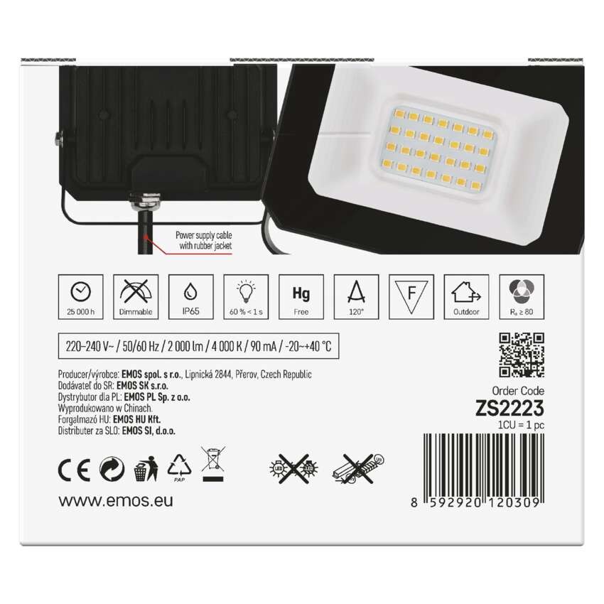 LED reflektor SIMPO 20 W neutrálna biela