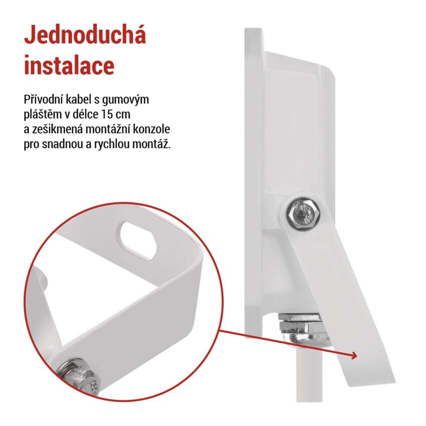 LED reflektor SIMPO 20W, bílý, IP65, 2000 lm, neutrální bílá