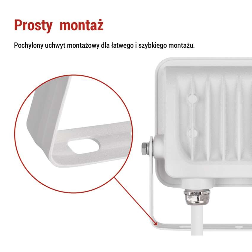 Naświetlacz LED GLARO 20W, biały, IP65, 2000 lm, neutralna biel