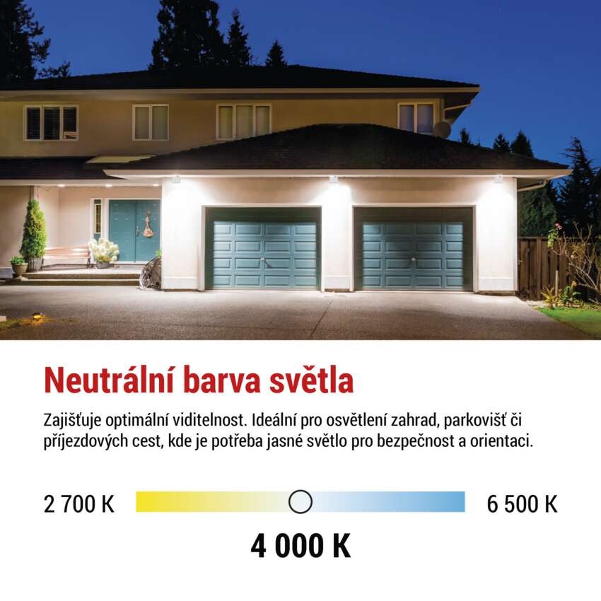 LED reflektor SIMPO 30W, bílý, IP65, 3000 lm, neutrální bílá