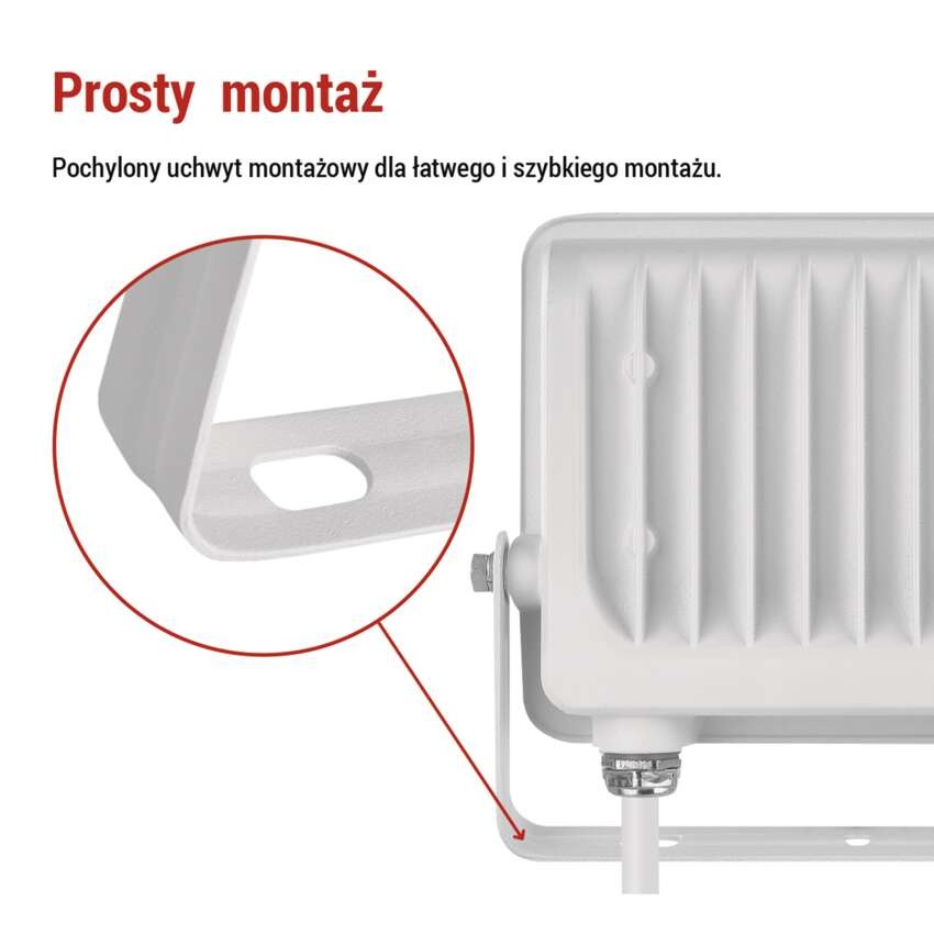 Naświetlacz LED GLARO 30W, biały, IP65, 3000 lm, neutralna biel
