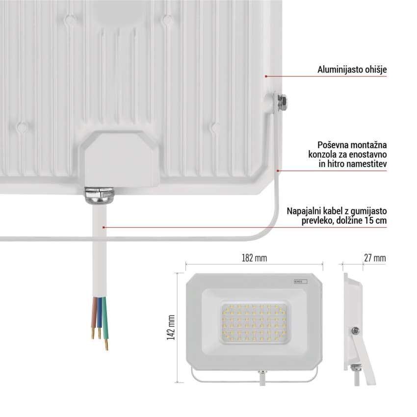 LED REFLEKTOR SIMPO 50W 5000LM IP65 NW W
