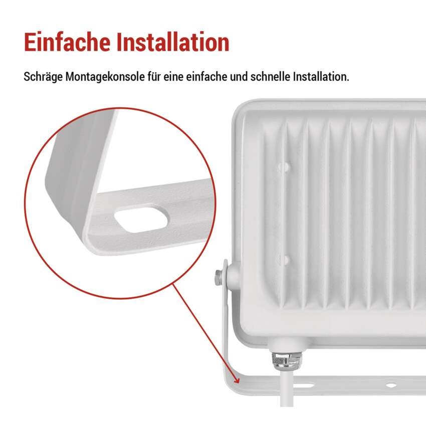 LED reflektor GLARO 50W, weiß, IP65, 5000 lm, neutralweiß