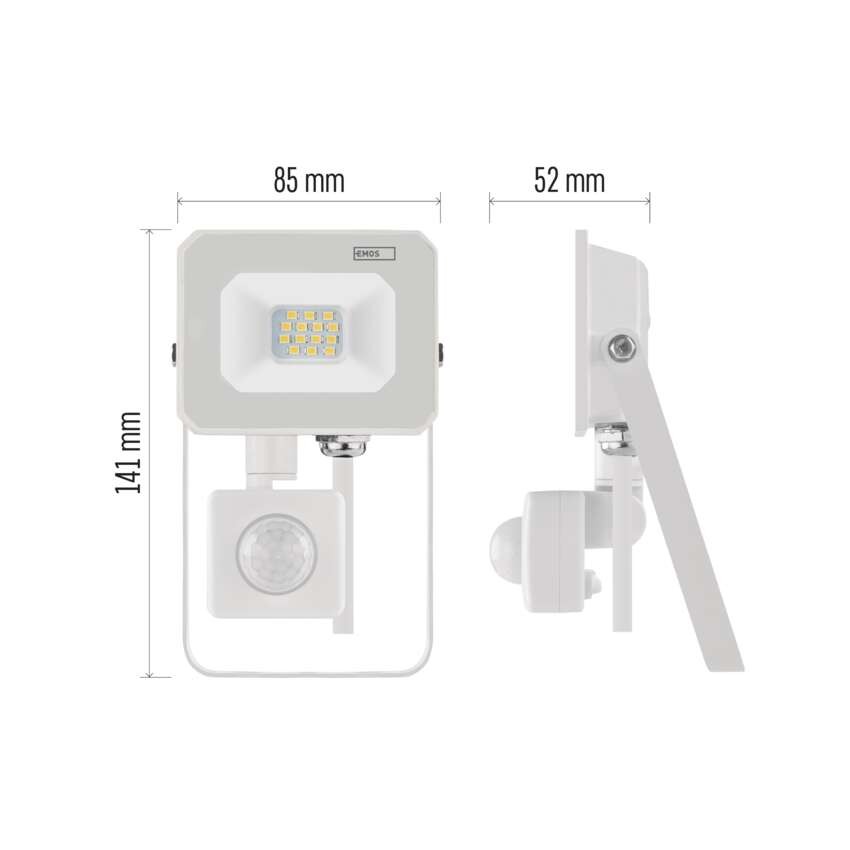 LED reflektor SIMPO, 10W, PIR, neutrální bílá