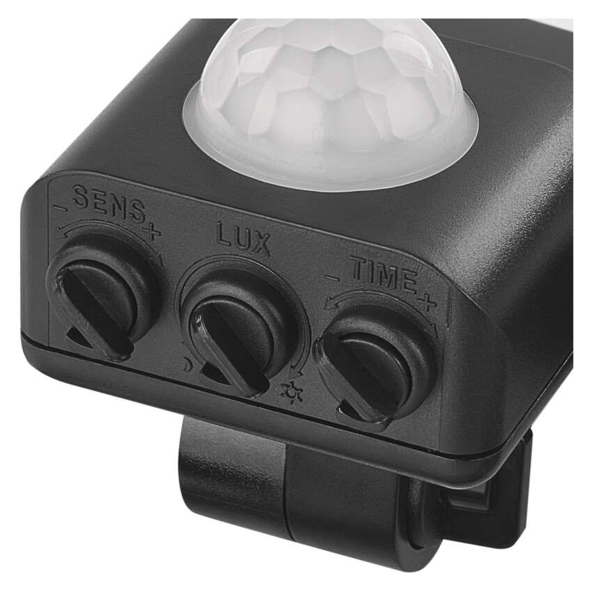 LED reflektor GLARO s pohybovým čidlem, 10 W, černý, IP54, 1000 lm, neutrální bílá