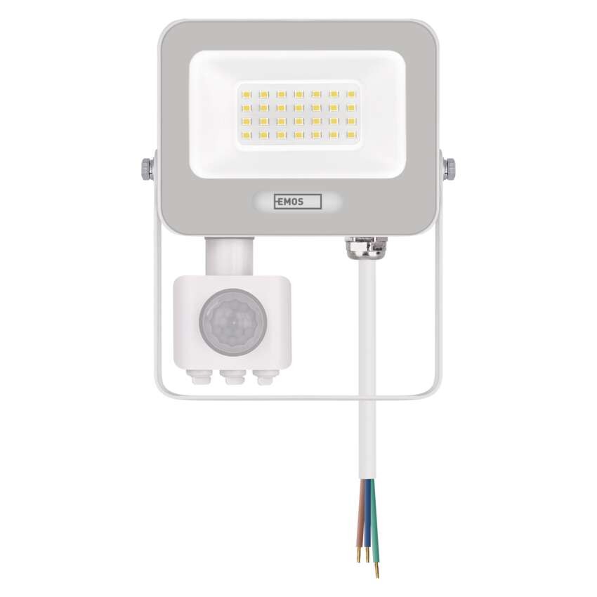 LED reflektor GLARO s pohybovým čidlem, 20 W, bílý, IP54, 2000 lm, neutrální bílá