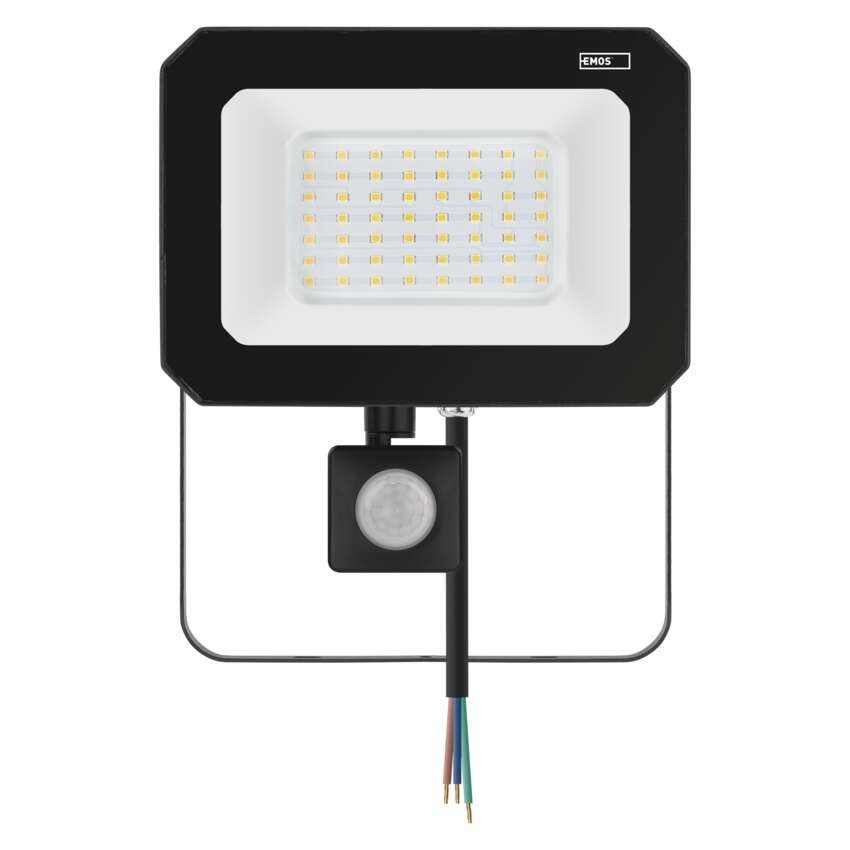 LED reflektor SIMPO s pohybovým čidlem, 50 W, černý, neutrální bílá