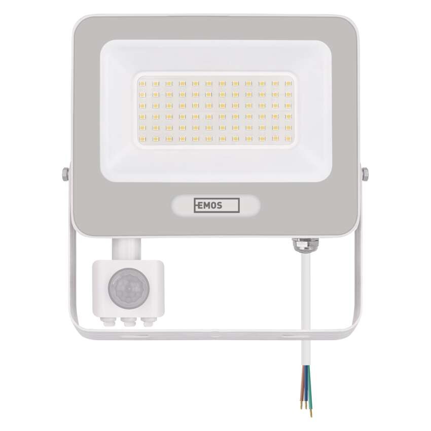 LED reflektor GLARO s pohybovým čidlem, 50 W, bílý, IP54, 5000 lm, neutrální bílá
