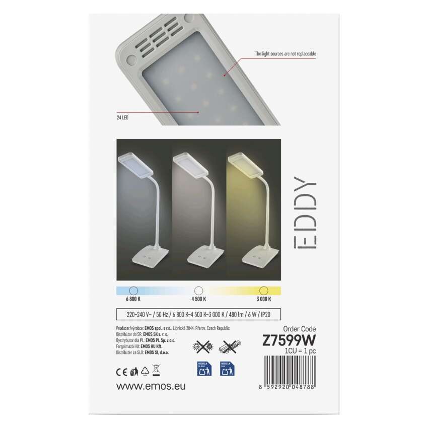 LED Schreibtischlampe EDDY, weiss