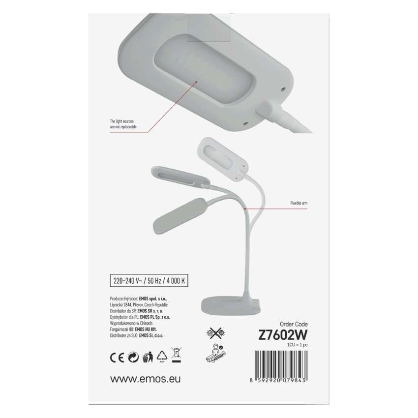 LED stolní lampa STELLA, bílá