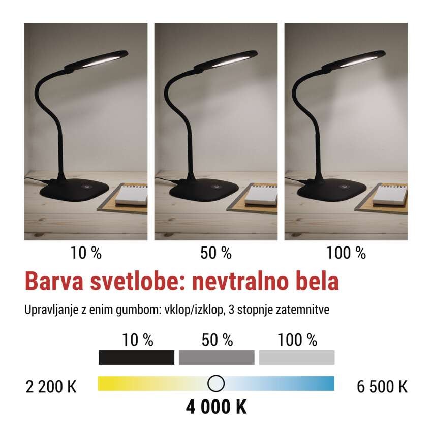 Namizna LED svetilka STELLA črna