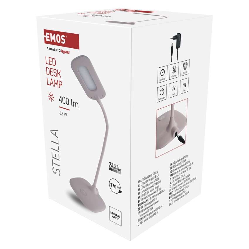 LED stolní lampa STELLA, růžová