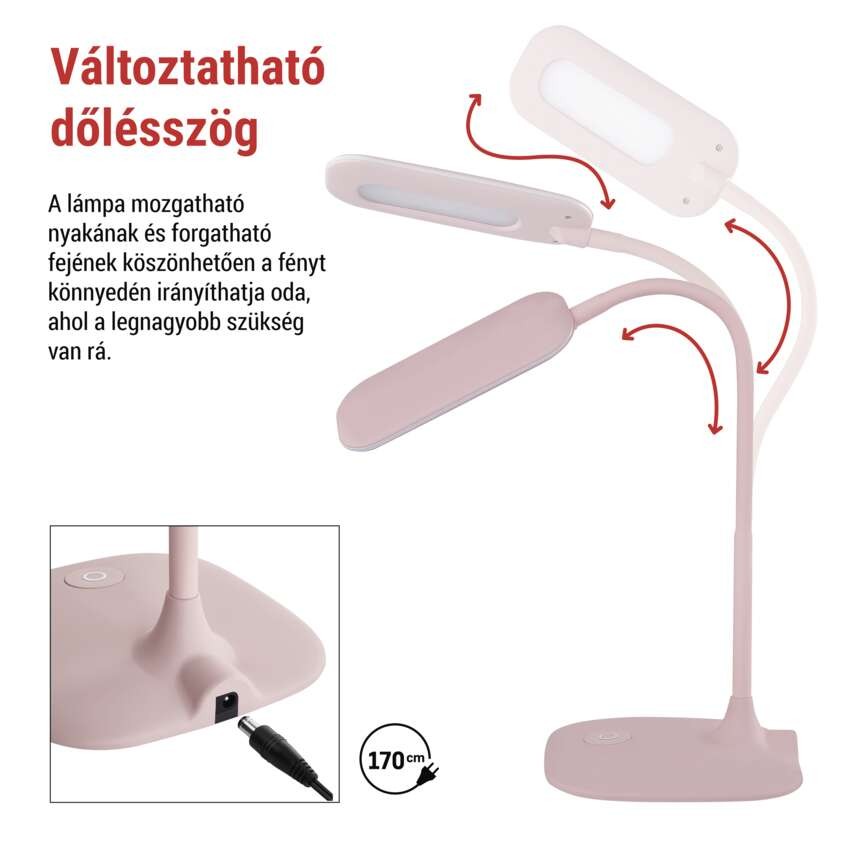 EMOS Stella LED asztali lámpa, rózsaszín