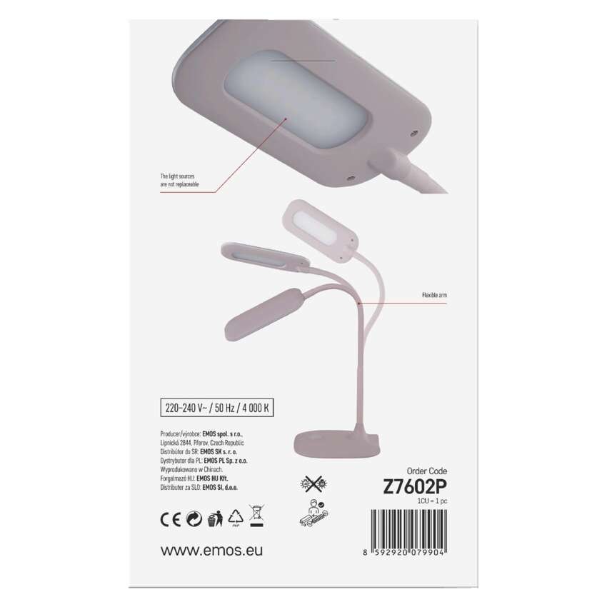 LED stolní lampa STELLA, růžová