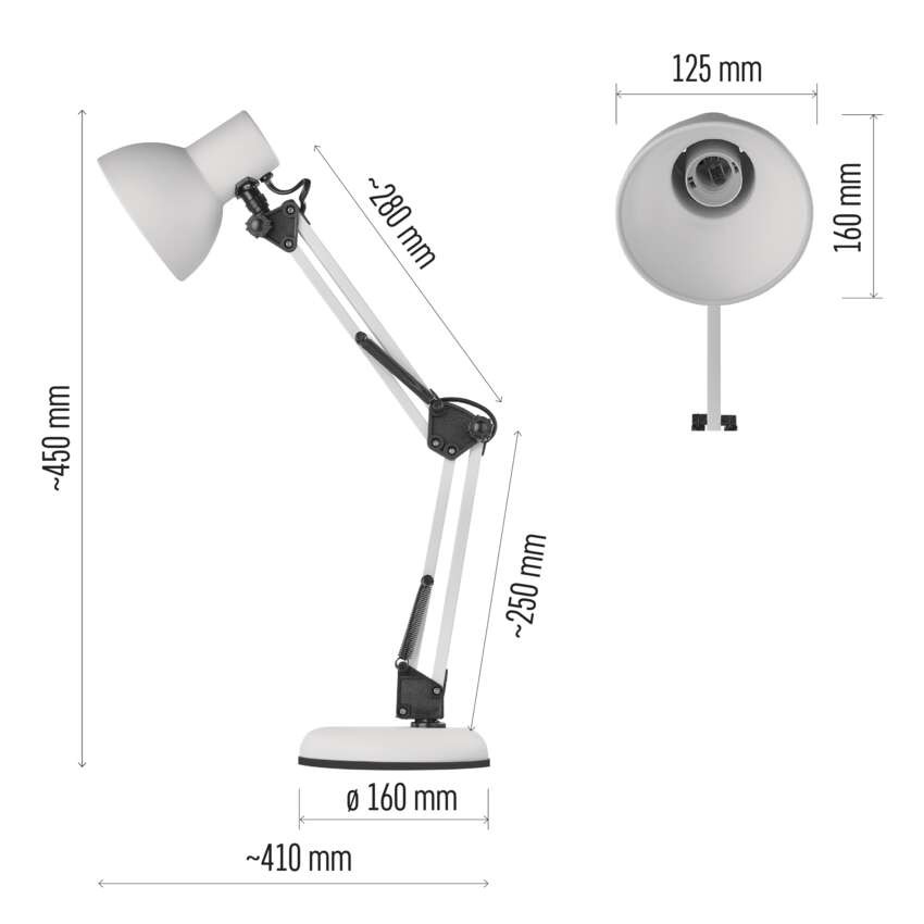Schreibtischlampe LUCAS, weiss