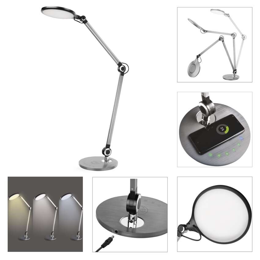 LED stolní lampa KAREN, šedá