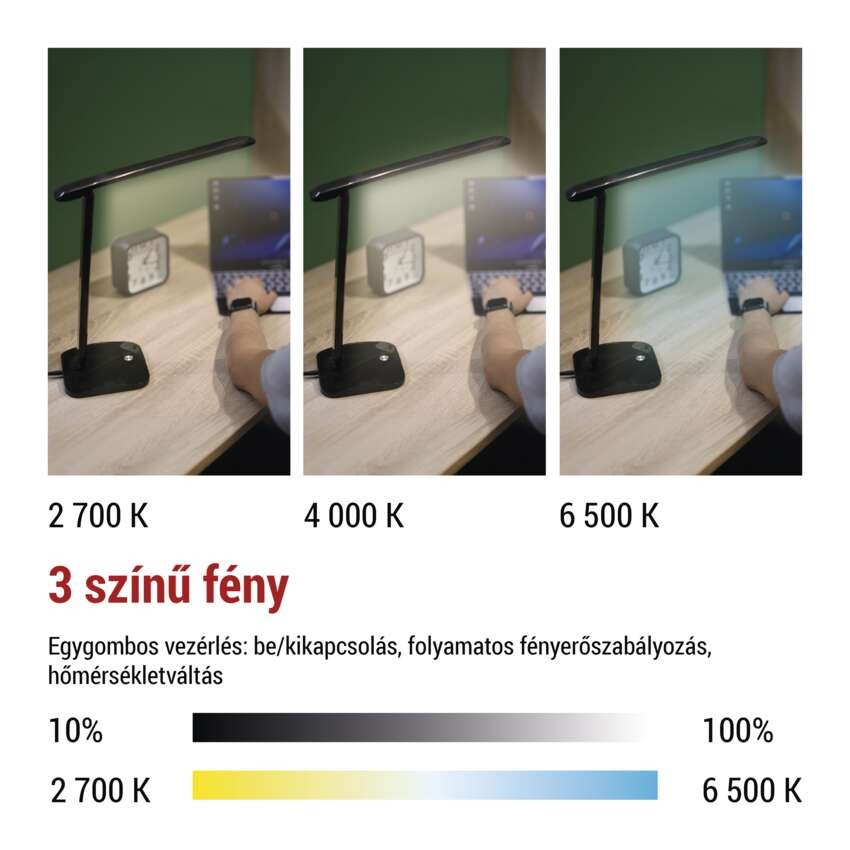 EMOS Chase LED asztali lámpa, fekete
