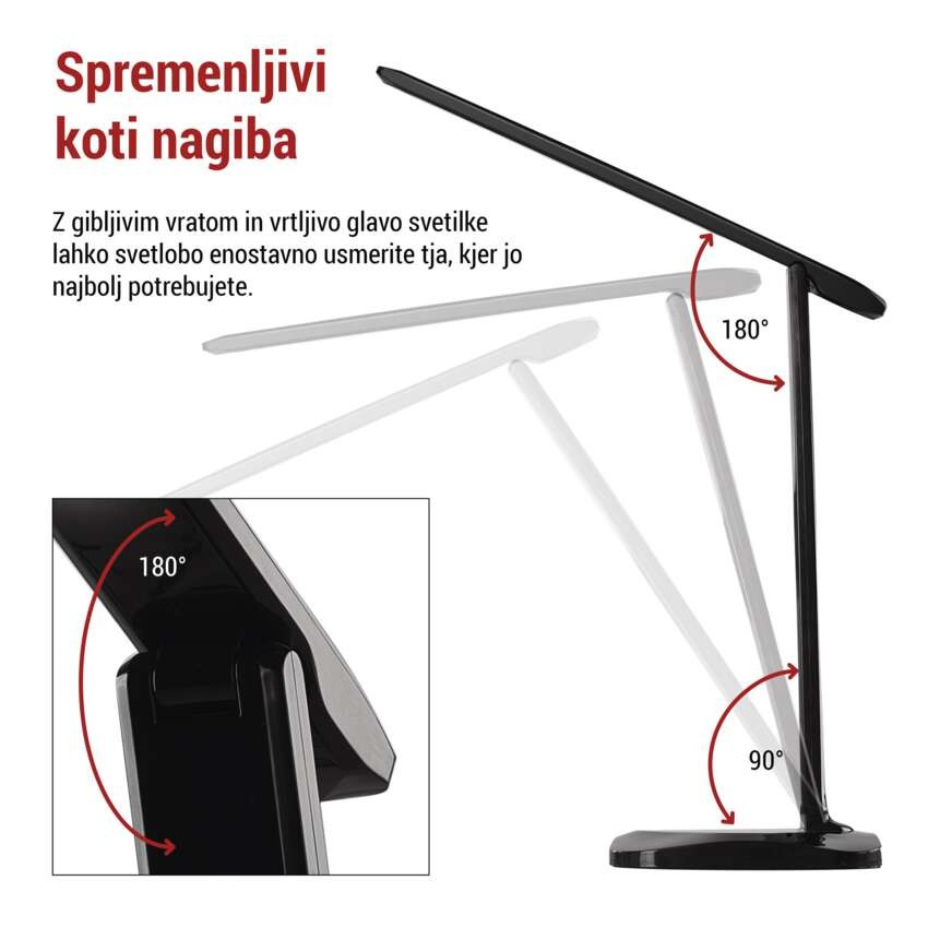 Namizna LED svetilka CHASE črna