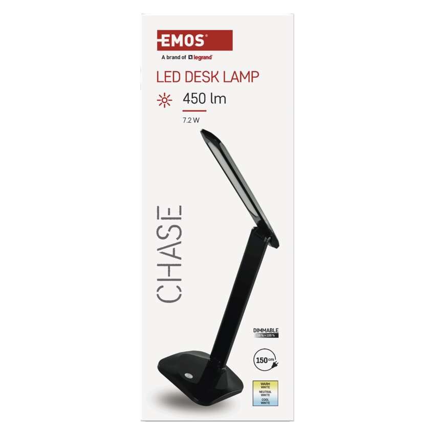 LED stolní lampa CHASE, černá