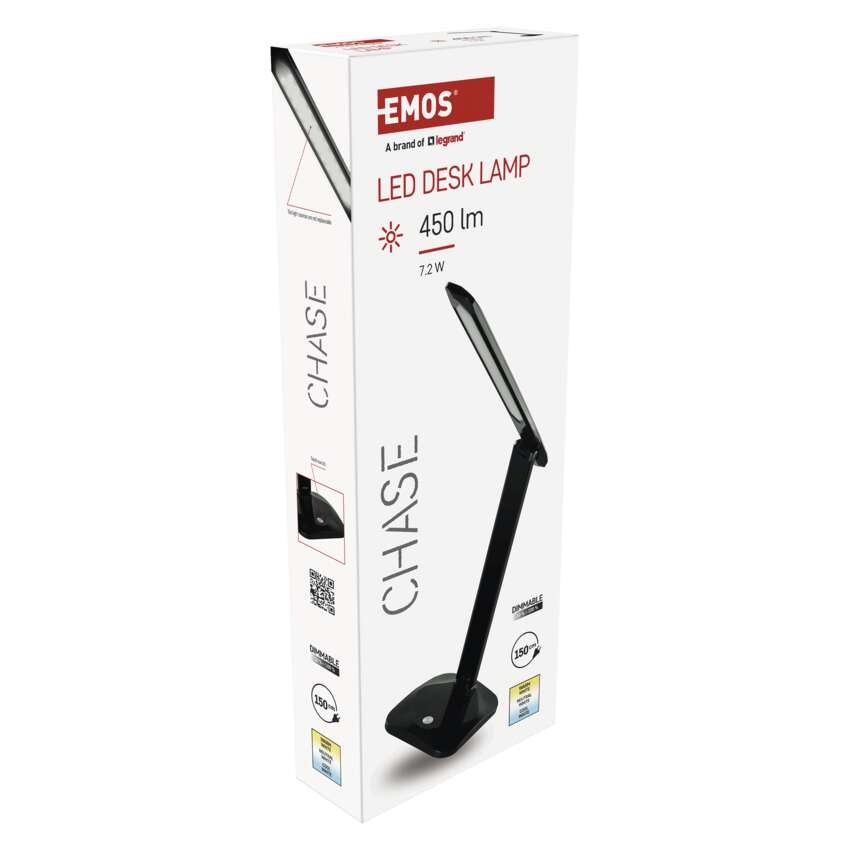 LED stolní lampa CHASE, černá