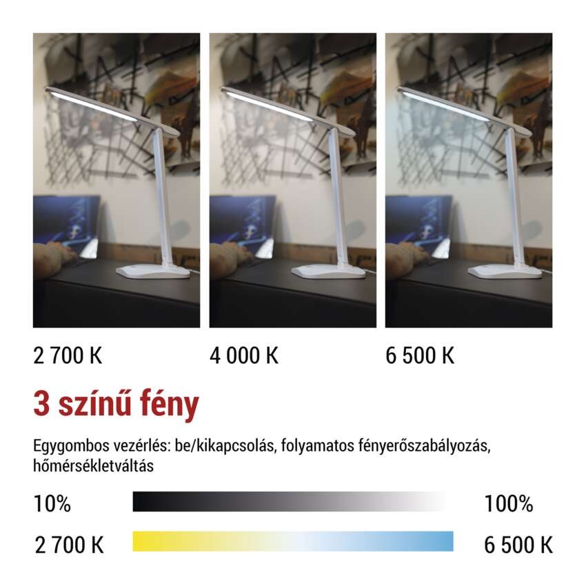 EMOS Chase LED asztali lámpa, fehér