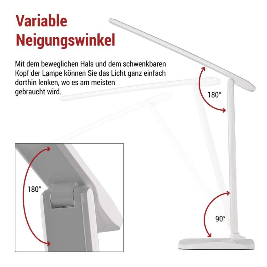 LED Schreibtischlampe CHASE, weiss