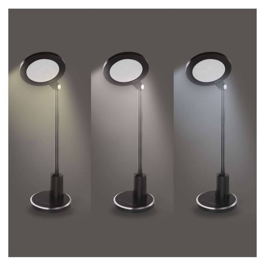 LED stolná lampa WESLEY, čierna