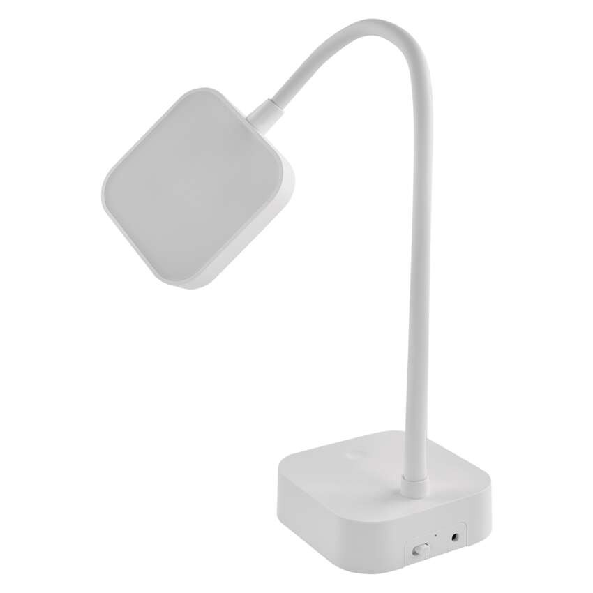 LED stolní lampa EMILY, nabíjecí, bílá