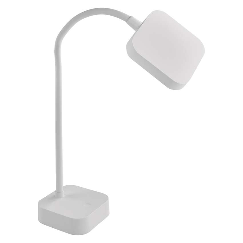 LED stolní lampa EMILY, nabíjecí, bílá