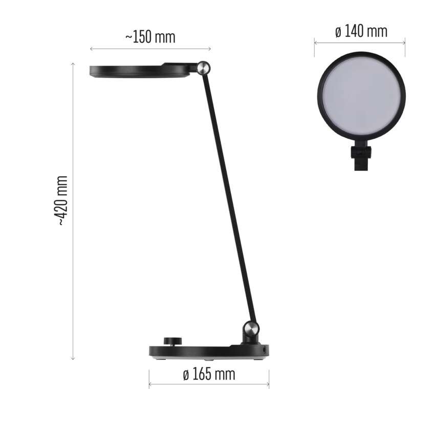 LED galda lampa CHARLES, melna