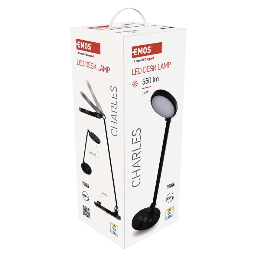 LED galda lampa CHARLES, melna