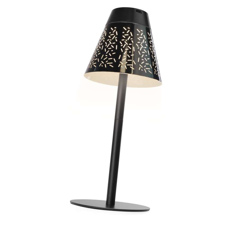 LED stolní lampa GRACE, nabíjecí, černá