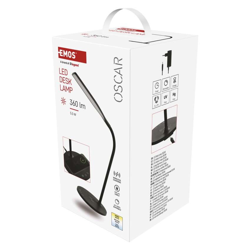 LED stolní lampa OSCAR, černá