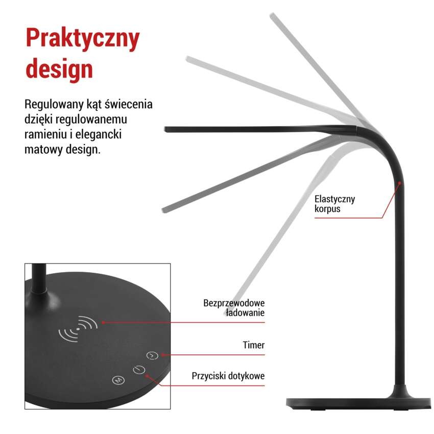 Lampa biurkowa LED OSCAR czarna