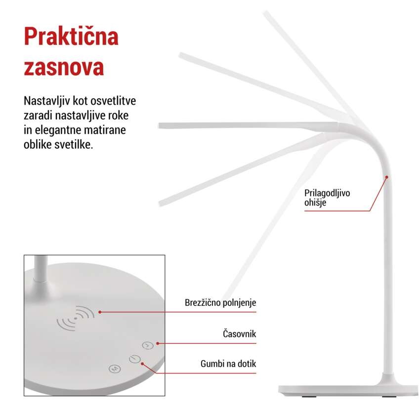 Namizna LED svetilka OSCAR bela