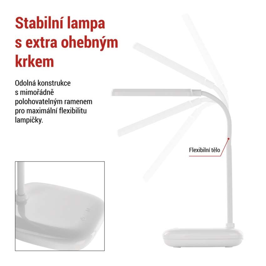 LED stolní lampa MOLLY, bílá